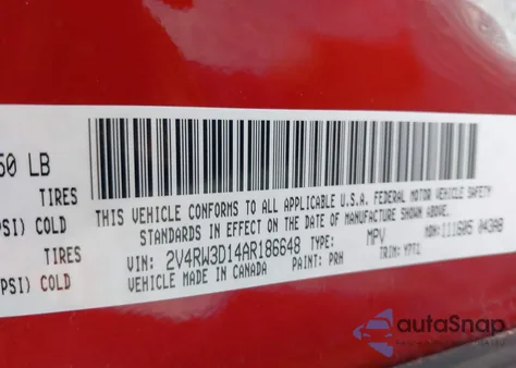 2010 Volkswagen Routan Se из США, поврежденный, VIN 2V4RW3D14AR186648